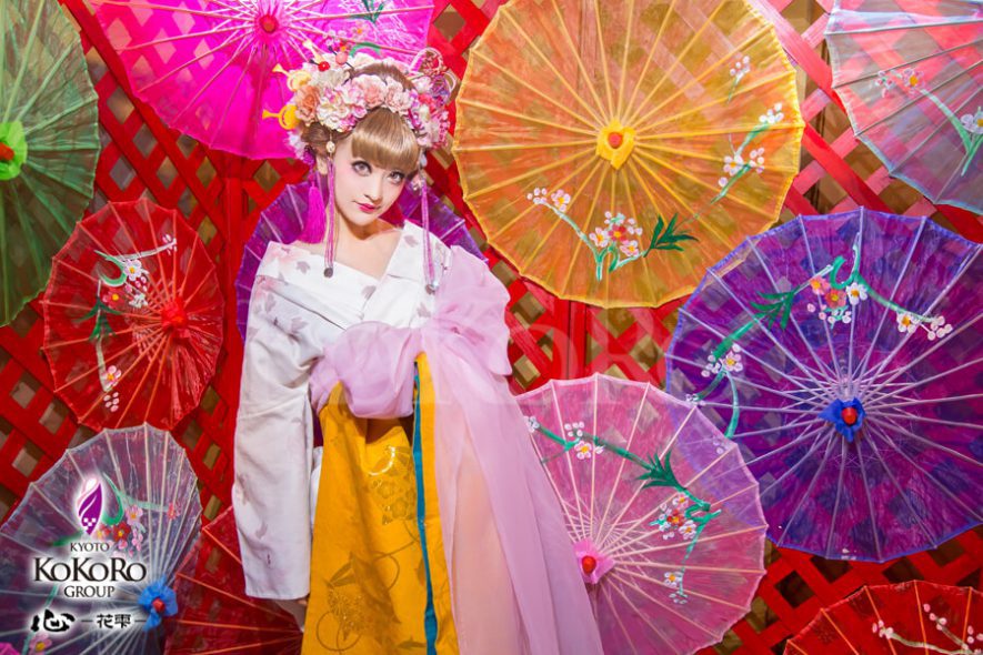 京都のインスタ映えスポット心花雫の花魁体験