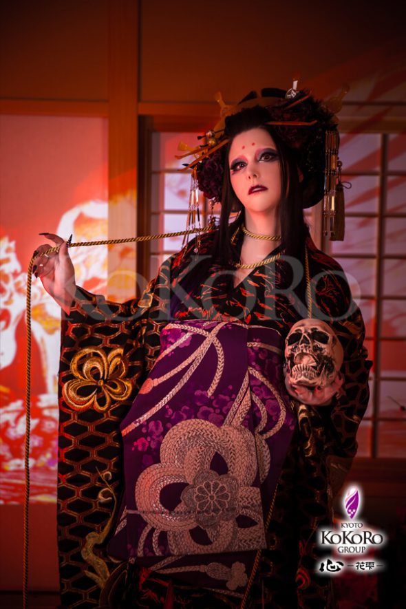 京都で和装ハロウォン地獄太夫キャンペーン