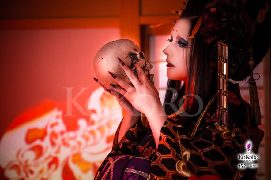 京都で和装ハロウォン地獄太夫キャンペーン