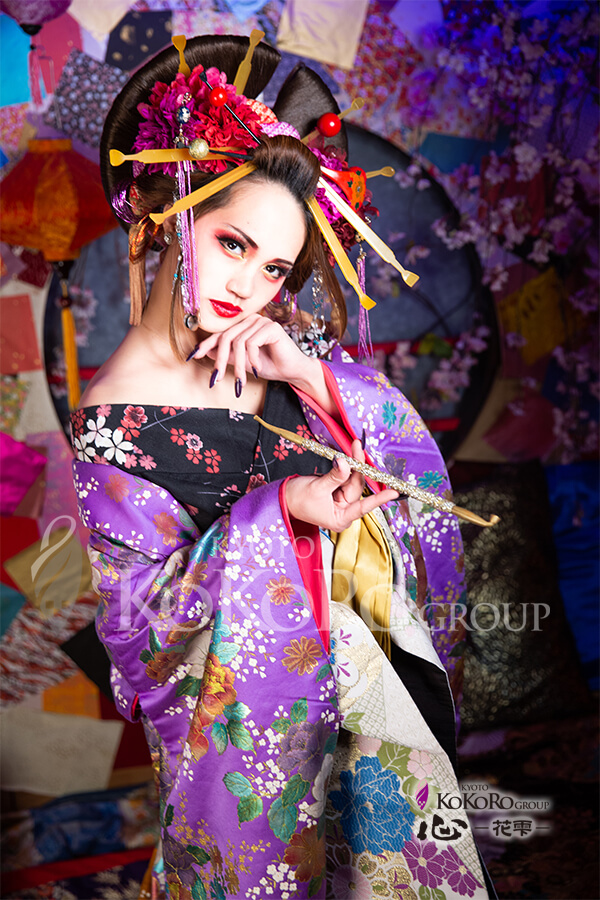 花魁bプランをご紹介 心 花雫 京都花魁体験 創作和装変身写真スタジオ