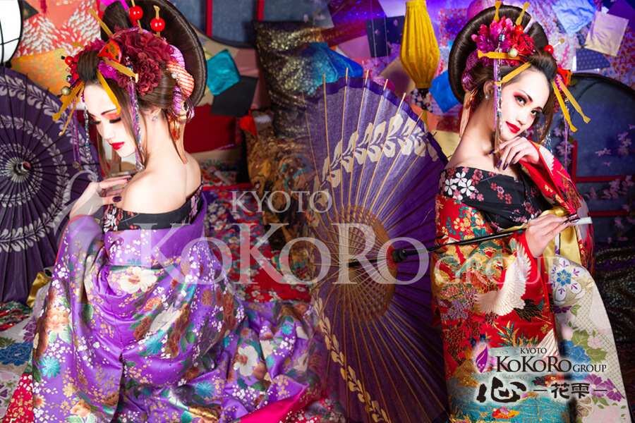 花魁bプランをご紹介 心 花雫 京都花魁体験 創作和装変身写真スタジオ