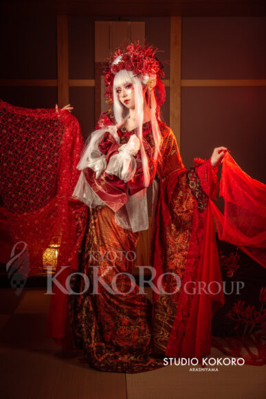 彼岸花 着物 変身写真