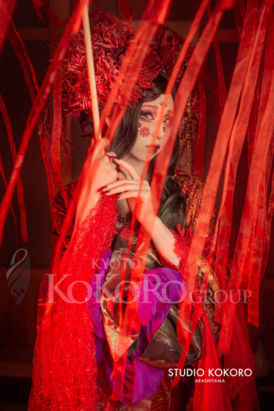 彼岸花　着物　変身写真