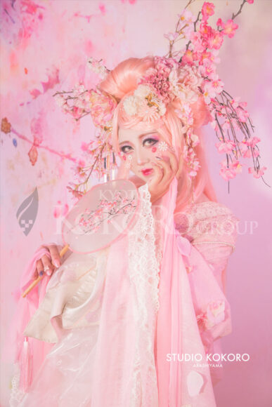 桜　着物　変身写真
