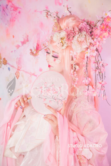 桜　着物　変身写真