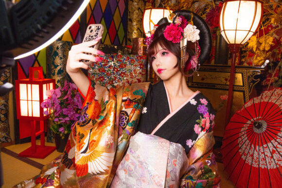 花魁体験　自撮り