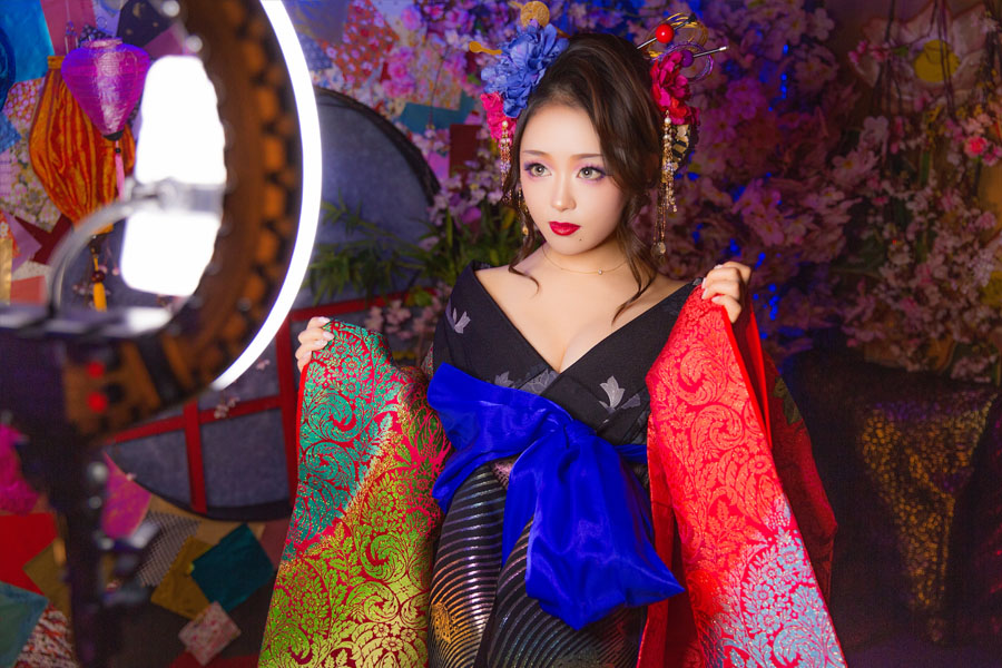 花魁体験　自撮り