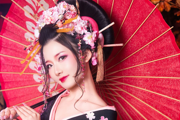 季節の簪ピンク